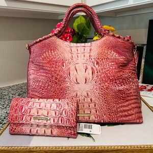 Brahmin Sweet Pea Elaine, Cordelia Wallet and Key Chain